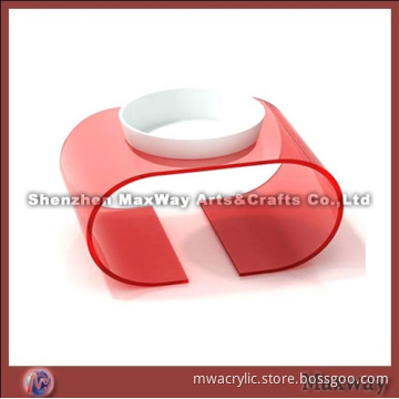 Handy Bending Perspex Pet Crockery Holder Stand